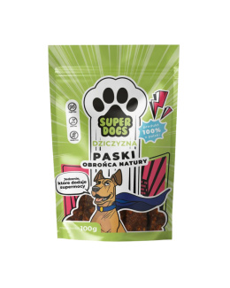 SUPERDOGS- Paski mięsne dla psa z dziczyzny 100g