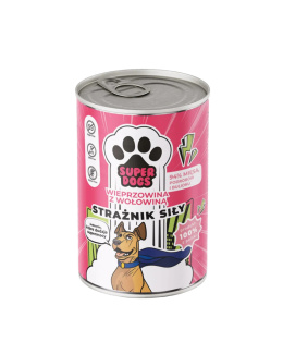 SUPERDOGS - Karma mokra dla psa wieprzowina z wołowiną 400g