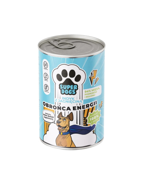 SUPERDOGS - Karma mokra dla psa indyk z jagnięciną 400g