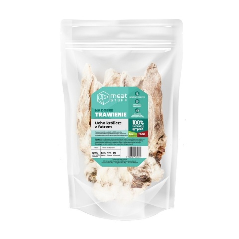 MEATSTUFF Ucho Królicze Z Futrem Gryzak Naturalny dla psa 5szt